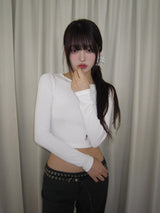[U-BASIC] Sling Uネッククロップロングスリーブ