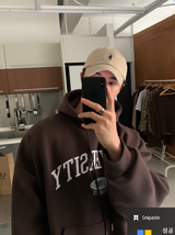  Urban University Embroidery Double Middle Overfit Hoodie