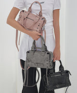 BELTED WASHING LEATHER MINI BAG (BABY PINK) F26QE991