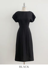 Opil Balloon Sleeve Linen Long One Piece