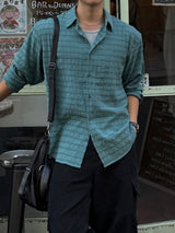 スエード チェックシャツ