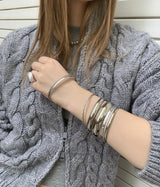 Mixed silver bangle SET