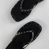 chaytin Studded Strap Thong Sandals