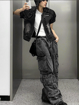 Featherlight Longline Cargo Carpenter Wide Denim