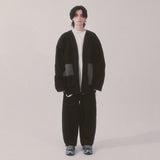 ストライプパッチデニムパンツ_ブラック