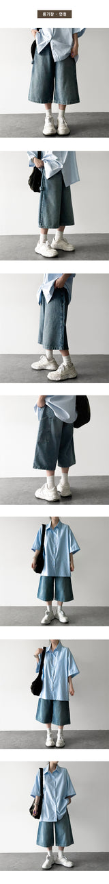 Mita Carpenter Bermuda Denim Shorts