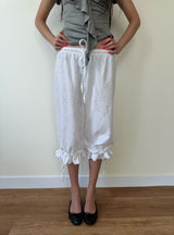 dot frill pants