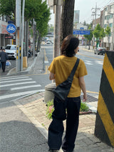 Cross leather sling bag