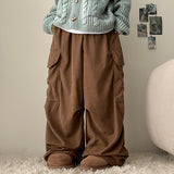 Duckle pintuck corduroy wide cargo pants