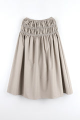 Marine leather long skirt