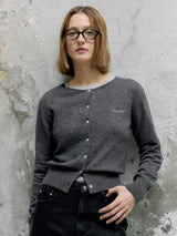 BASIC ROUND CARDIGAN CHARCOAL