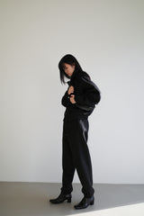 Wool jogger pants, Black