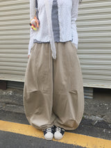 ボリューム ワイド バンディング パンツ