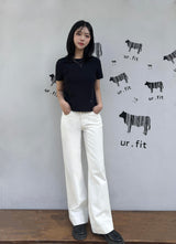 HEMLINE WHITE DING DENIM PANTS code 25010