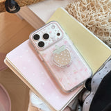 ピンク チェック ストロベリー ミラー マグネティック iPhone ケース
