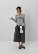 [MADE] ケンデルヘンリーネックオフショルダーロングスリーブTシャツ