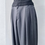 Curved Draped Suiting Trousers