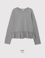 Trendy Layered Frill Long Sleeve T-shirt (3color)