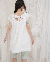 COUNTRY FLARE LINEN DRESS / WHITE