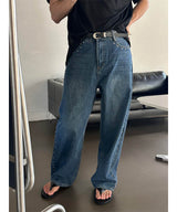 [Unisex] Stud wide denim pants
