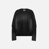 HIERARCHY STUDIOS ENE - ウォッシュドブラック Not Equal オーバーサイズ長袖Tシャツ