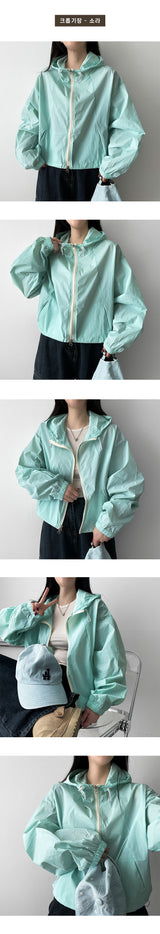 E-ring Basket Nylon Summer Windbreaker Hooded Jumper