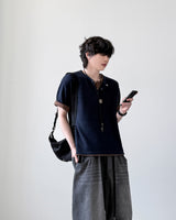 Jetty Henley Neck Half Knit