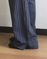 Puka Stripe Banded Wide Pants