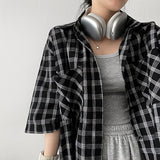 Fore oversized fit Pocket Checkered Short-sleeved Shirt Shirt