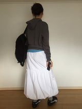 pumpkin nylon long skirt