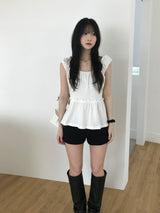 Punching Shirring T-shirt (2 colors)