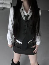 matte chic leather vest