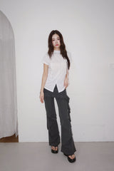 cool frill layered skirt bendable pants