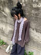 26FW★ [BAONHAUS] レニル シャーリング レイヤード ロングスリーブ Tシャツ