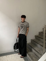 [Shoulder +3cm] ウェイマッスルフィットリンガーショートスリーブTシャツ
