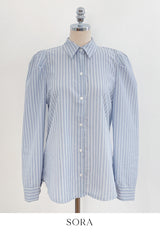 Stoney Stripe Puff Shirt Blouse