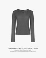 [ORIGINAL] Tika Pigment V-Neck Long-Sleeve T-Shirt
