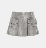Miley Washed Cargo Pleats Skirt