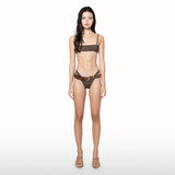 Luxe micro bandeau bikini set [soft brown]