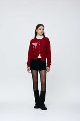 EIRIN WOOL CARDIGAN / RED