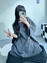 ワイドショートスリーブスリット入り🖤💙☁ - 3カラー
