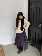 Kerhol Check Button Layered Skirt