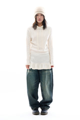 Faded relaxed embo denim pants 