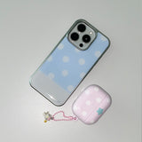 [MADE] [+MagSafe] ベリードットスマホケース ブルー (グラスシルバーバンパー)