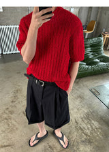 [Unisex] サマーブークレハーフニット(4color)