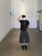 Circle Feed Cropped Short Sleeve Tee 2C