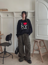 Pattern Rivet Pin Tuck Balloon Cargo Pants