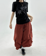 NYLON PARACHUTE BERMUDA PANTS❤🖤🩶💚