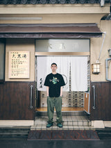 ミッドナインティバギーデニムパンツヴィンテージイエロー
