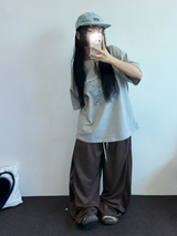 2サイズ🩶 ソフティサイドピンタックワイドロングパンツ🩶🧇🖤🤍5カラー